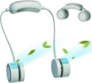 Neck Fan, Portable Bladeless Fans, 3 Speeds, Upgraded Cooling System, USB Rechargeable Wearable Personal Fan w/2000mAh Battery, Super Quiet