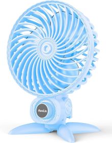 USB Small Fan, Desk Fans with CVT Variable Speeds, Strong Cooling Airflow, Quiet Portable, Desktop Mini Personal Fan for Room, Home,Office (Color: Blue)