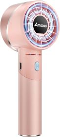 Portable Handheld Turbo Fan, Mothers Day Gifts for Mom Her Women Girl, Cool Metal Body, Rechargeable Battery Personal Fan (Color: Pink   No Ice Cooler)