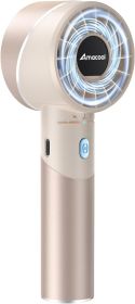Portable Handheld Turbo Fan, Mothers Day Gifts for Mom Her Women Girl, Cool Metal Body, Rechargeable Battery Personal Fan (Color: Beige   No Ice Cooler)