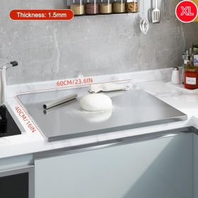 Stainless Steel Cutting Board with Lip for Kitchen Chopping Boards for Countertop Large Metal Cutting Board over Sink Suitable for Meat Fruits Ve (size: 40cm*60cm)