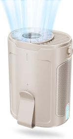 Portable Waist Fan, Wearable Shirt Fan Rechargeable with 25H Battery Life, 6600RPM Strong Wind (Color: Beige)